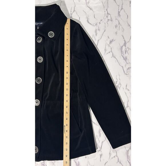 Jones New York Velour Jacket Black with Gold Buttons Small - Picture 2 of 7
